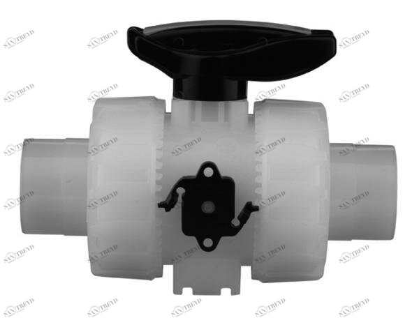 SANIT 135447001050 2-ходовой шаровой кран d20-63, ВКД DualBlock®, ПВДФ, сварка сокет сварка, FKM 