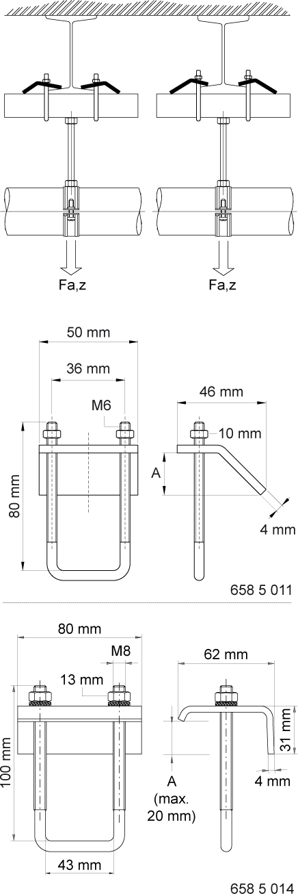 6585014 Монтажные профиля BIS RapidRail® Балочные зажимы монтаж между стенками стальных конструкций WALRAVEN  - Вид №1