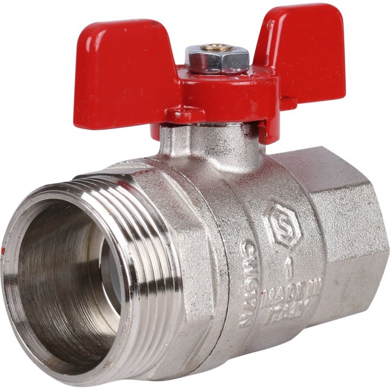 Кран шаровый STOUT ВН 1" с американкой бабочка красная SVB1007000025 - Вид №2