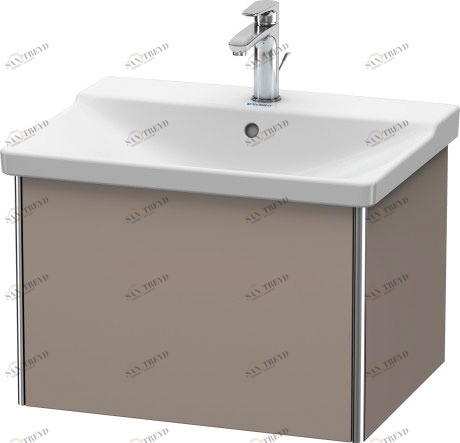 XS408004343 Тумбочка подвесная XSquare #XS4080 610 x 473 мм Базальт матовый, декор Duravit