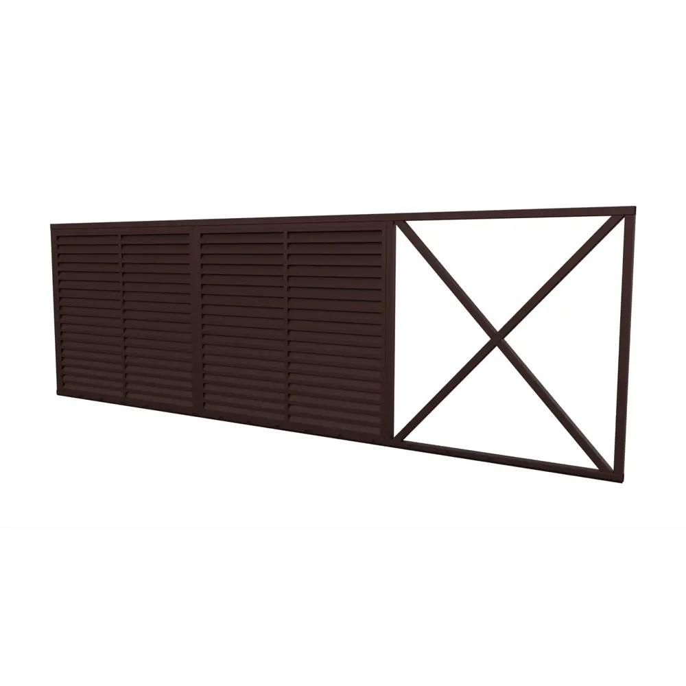 Ворота из профнастила 200x400 см 80x60 мм откатные RAL 8017 коричневый Santreyd STLM-2103417 - Вид №2