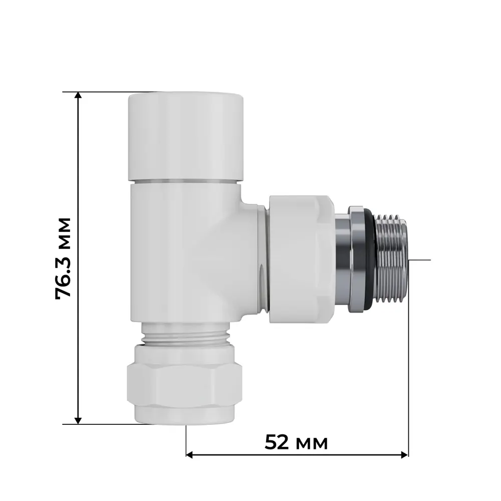 Термостатический комплект для радиатора трехосевой Royal Thermo Design Pro 1/2" латунь цвет белый STLM-2015423 - Вид №5