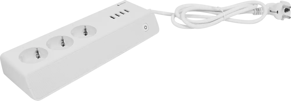 89129255 Сетевой фильтр Sibling Powerswitch-PS3U 3 розетки с заземлением 2x0.75 мм 4 USB 1.2 м 2200 Вт цвет белый STLM-0078825