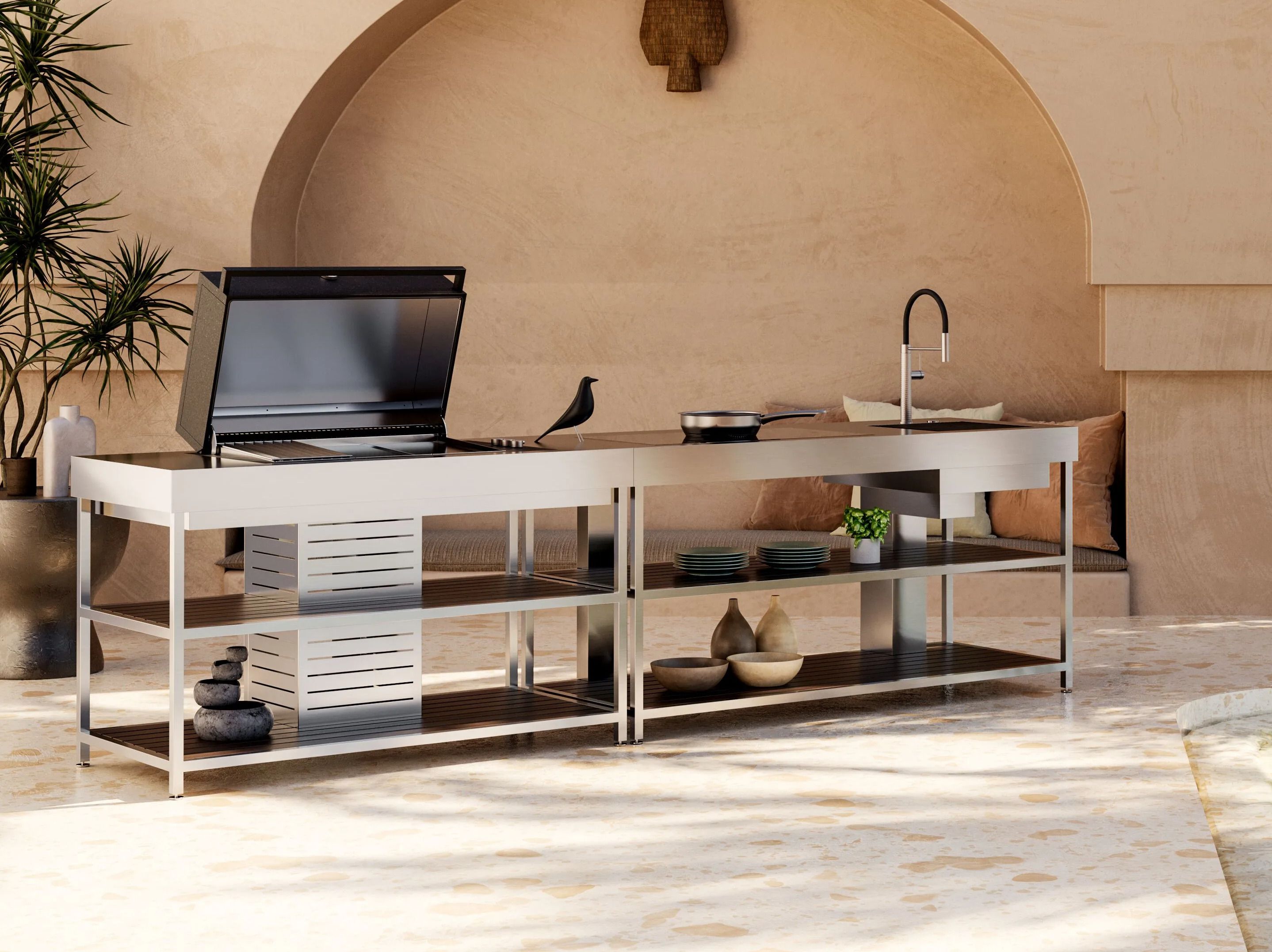 Открытый отдельно стоящий кухонный модуль Foster здесь ARCH-00059036