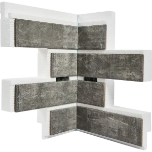 Термопанель внутренний угол Мосстрой-31 Brick Wall серый 31x31x41x5 см