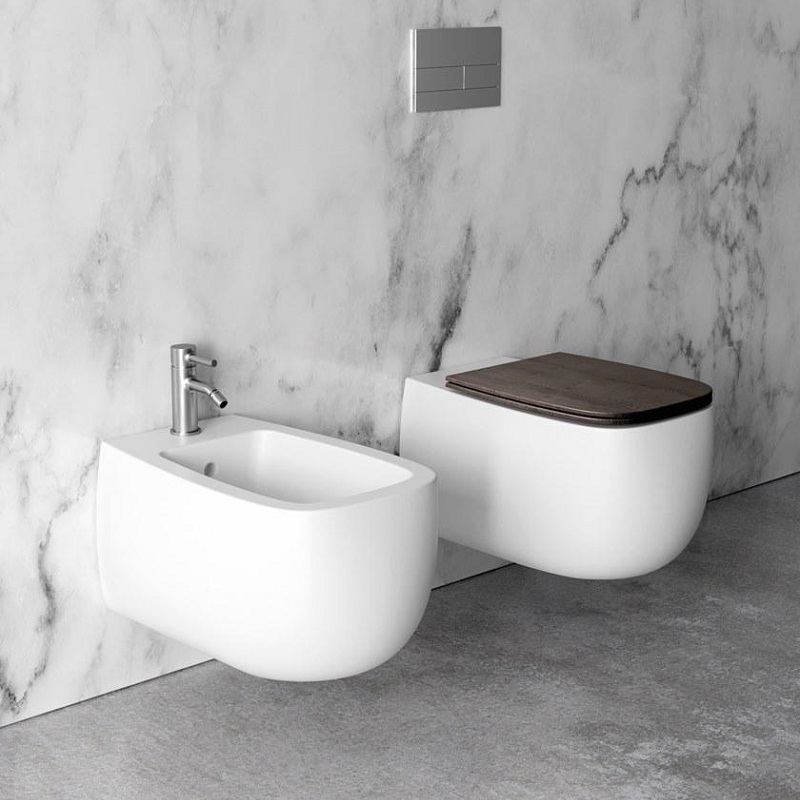 33130101.09 Биде подвесное 550х335х450 мм Alice Ceramica Nur Белый матовый - Вид №6