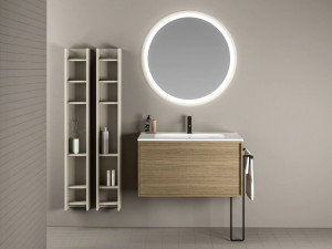 Шкаф для раковины из дуба с зеркалом