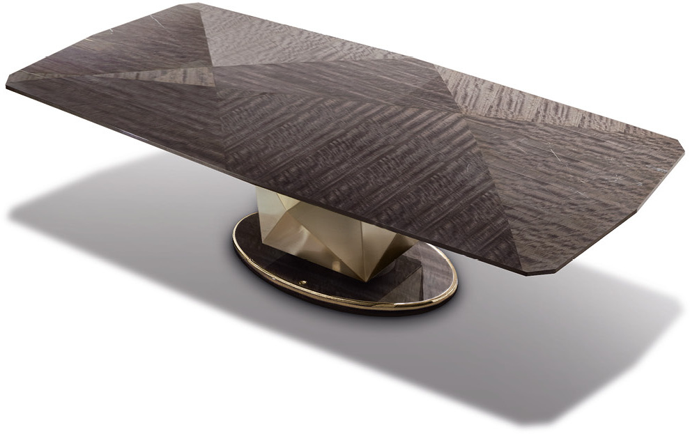 5850 Infinity прямоугольный стол с металлическим основанием в золоте - giorgio collection