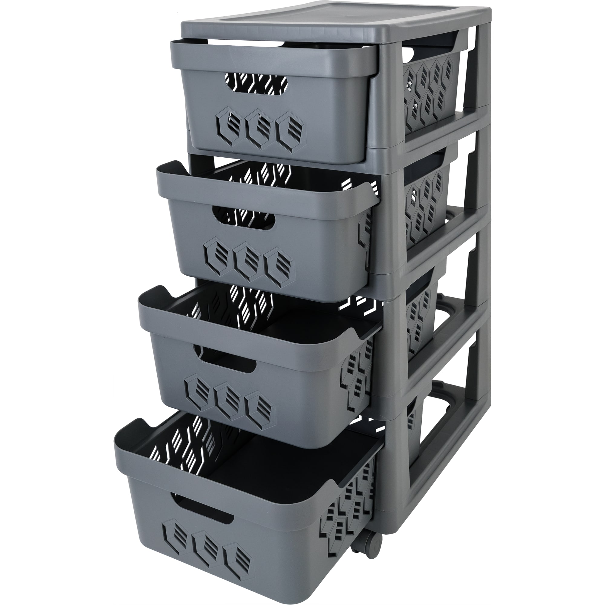 82995147 Комод Deluxe, 4 ящика, 300х385х690 мм, пластик, цвет серый Santreyd  - Вид №1