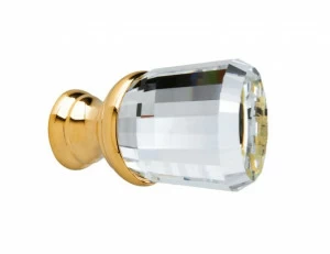 0Z5740.000.00 Ручка для шкафа диаметром 20 мм с кристаллами сваровски Золото 24К