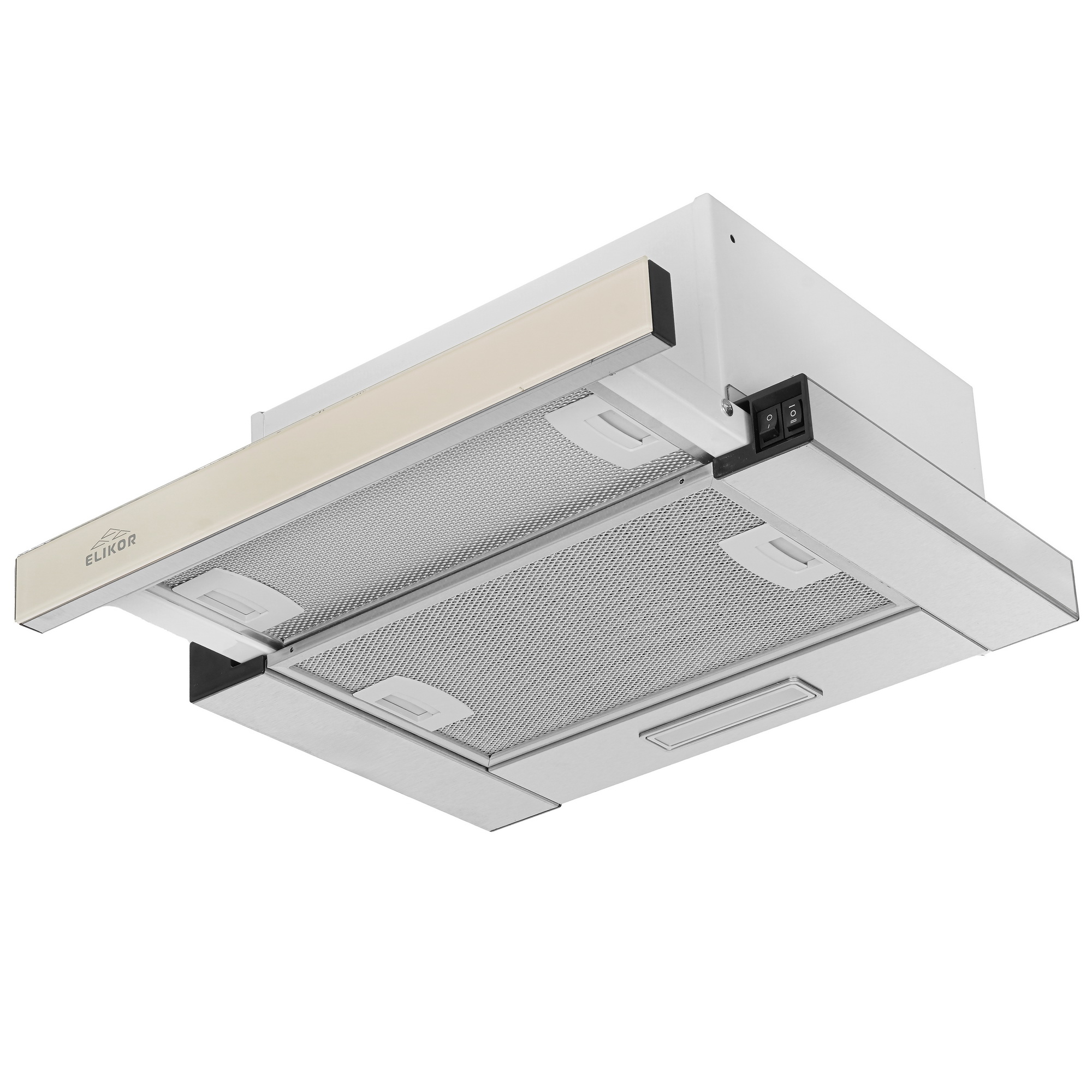 8120726 Вытяжка телескопическая ELIKOR Интегра Glass 45Н-400-В2Д бежевый/серебристый STDN-0085085 - Вид №2