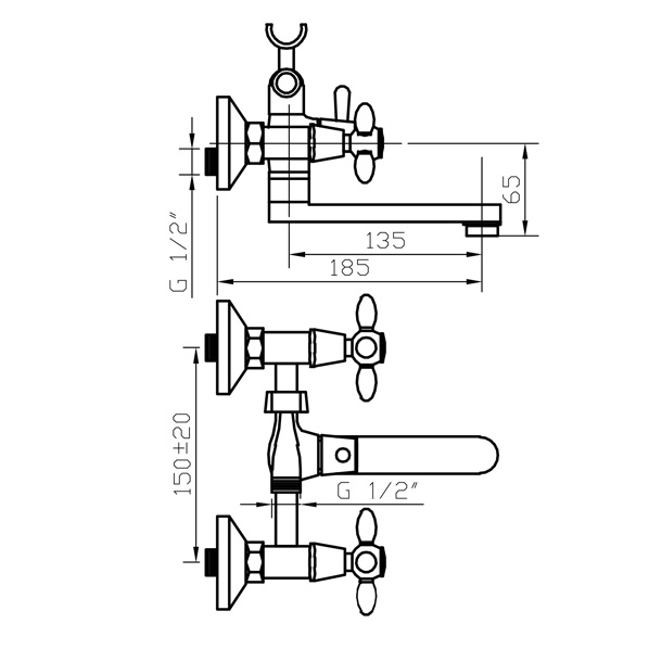 122 TURBO  Смеситель для ванны  ARGO kran 122turbo - Вид №1