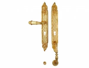 0J1607.85Y.71 Комплект входной двери с замочной скважиной европрофиль 85мм левый Античное серебро