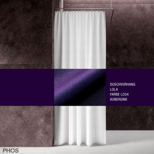 DV-LOLA200-230-LO34 Занавеска для душа лола, длина 200 см, ширина 230 см. баклажан PHOS