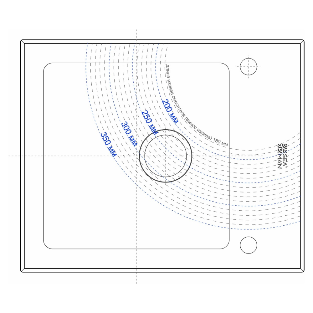 Кухонные мойки Eco Glass SMG-610W.B SEAMAN  - Вид №6