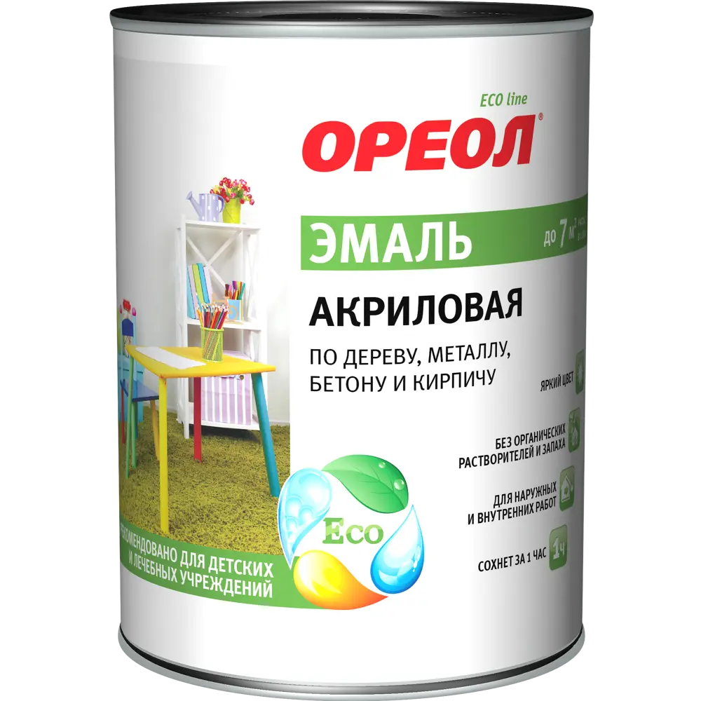 Эмаль акриловая Ореол глянцевая цвет серый 0.9 кг STLM-2093034 - Вид №1