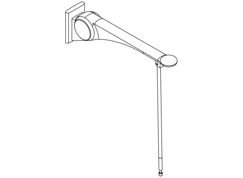 802.50.45760 Складная опорная рейка премиум-класса HEWI Stützen  - Вид №2