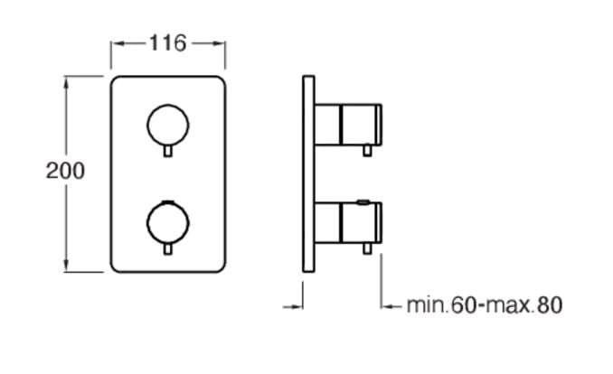 Термостатический смеситель для ванны / душа с переключателем CRISTINA Rubinetterie Blade ARCH-00117134 - Вид №1