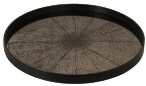 Ethnicraft Круглый поднос из дерева и стекла Classic 20407