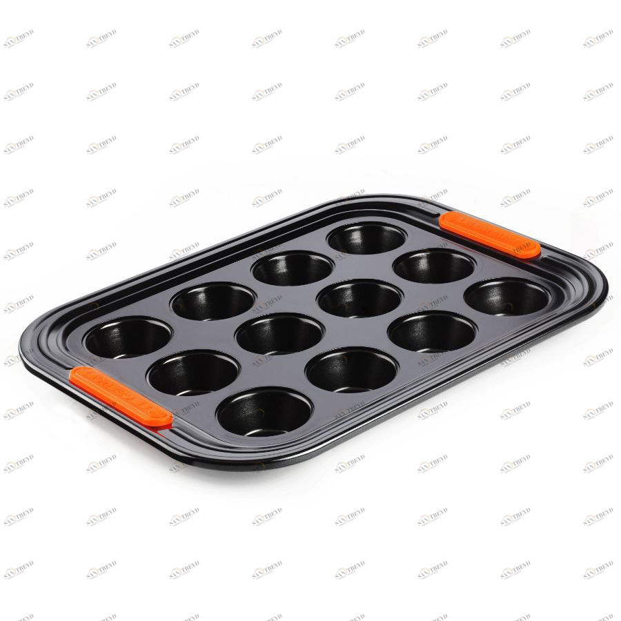 Форма для кексов Le Creuset, углеродистая сталь, антипригарное покрытие, 12 шт., черная 94100140000000