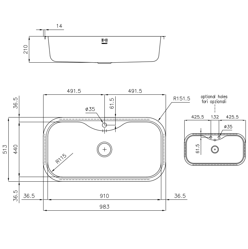 1055600 Мойка Uragano 1055600 Fosterspa  - Вид №1