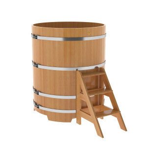 1200 Купель круглая из лиственницы d=1,17х1,4 натуральная премиум Alyarus