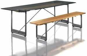 Magis Скамейка из массива дерева и чугуна Brut