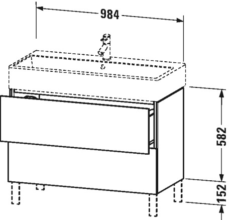 LC677805353 L-Cube Тумбочка напольная Каштан темный, декор Duravit - Вид №1