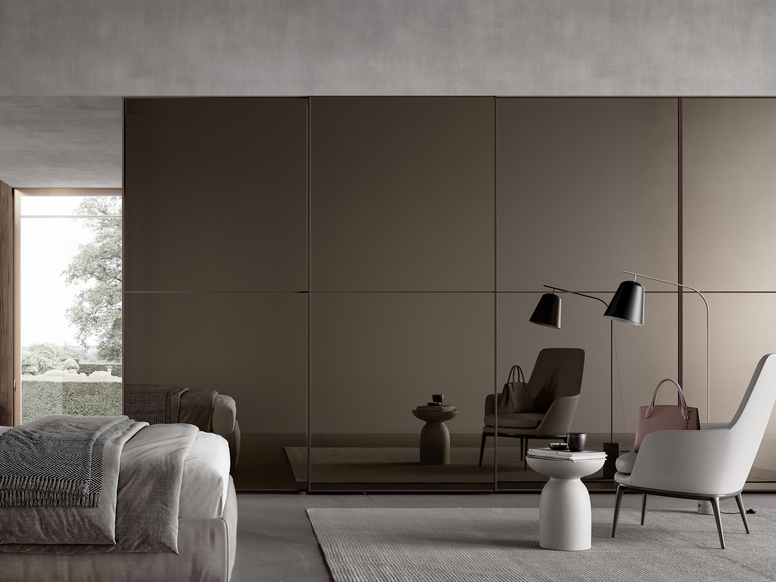 Зеркальный стеклянный шкаф с раздвижными дверями Adok ателье ARCH-00029382