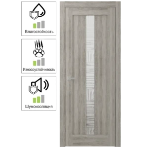Дверь межкомнатная Челси остеклённая ламинация цвет дуб пепельный 60x200 см