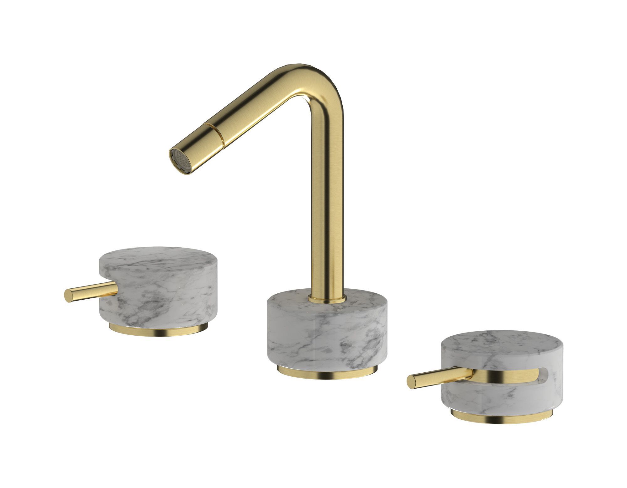Смеситель для биде с 3 отверстиями для мраморной столешницы с автоматическим сливом IB мрамор + мрамор Elle ARCH-00121920 - Вид №9
