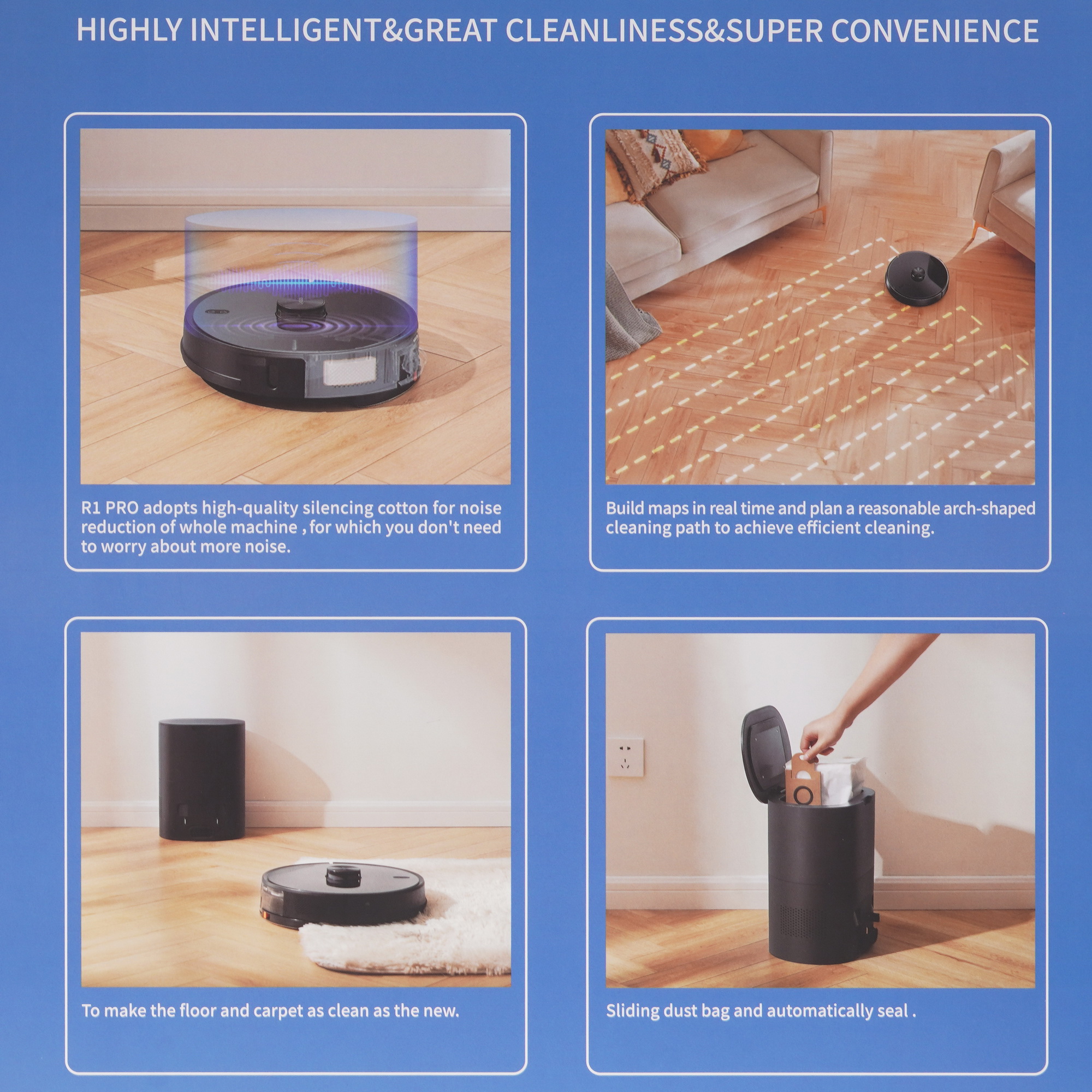 5054640 Робот-пылесос Lydsto Sweeping and Mopping Robot R1 черный STDN-0114156 - Вид №11