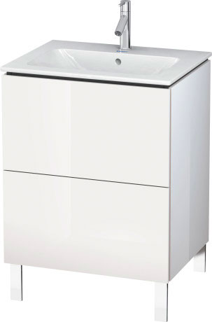 LC662509090 Тумбочка напольная L-Cube #LC6625 620 x 481 мм Фланелево-серый шелковисто-матовый лак Duravit - Вид №2