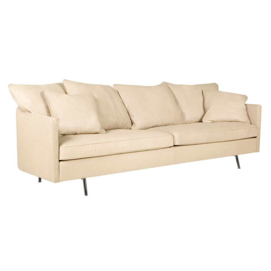 Диван Julia, трехместный, молочный, обивка Aniline Sits S1270 - Вид №1