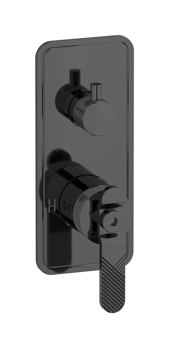 Встроенный смеситель для душа с двухходовым дивертером WE ARE IB b2310cf Black Chrome Bold