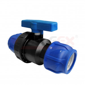 121001232020 Valfex Кран шаровой компрессионный цанга-цанга, разборный