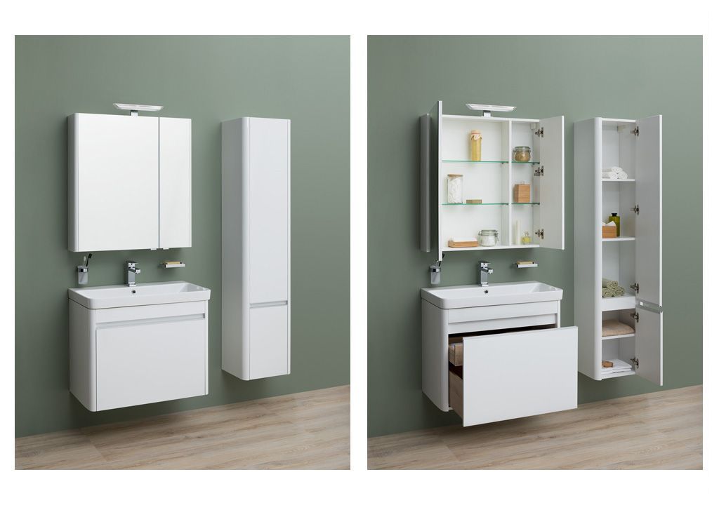 Тумба с раковиной Aquanet Вилора 80 белый 0019694500182312 - Вид №4