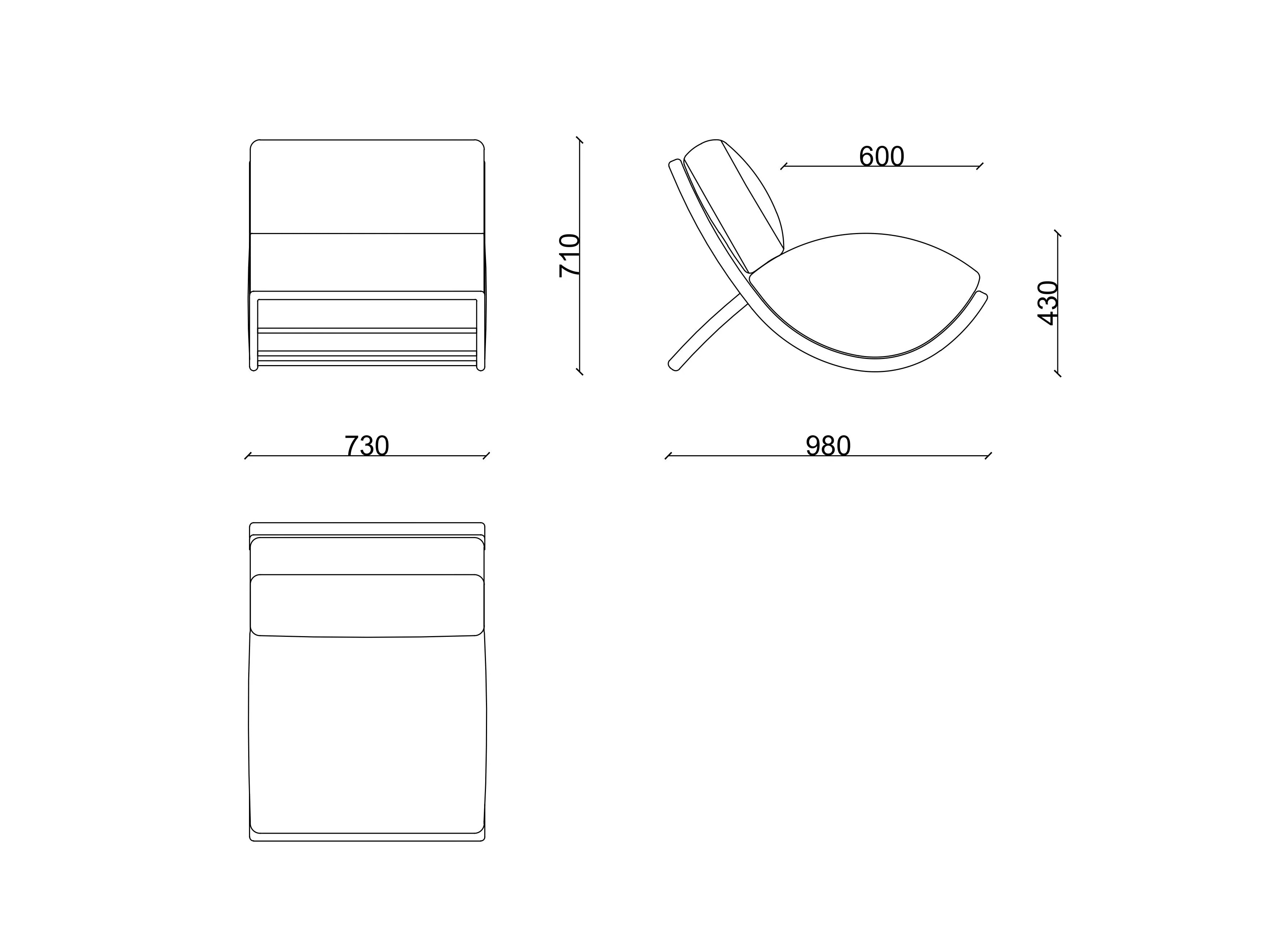 Ткань открытый стул RIVATELIER Nemo ARCH-00129190 - Вид №4
