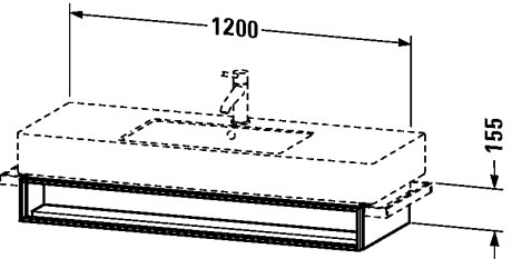 VE601502121 Тумбочка подвесная Vero #VE6015 1200 x 446 мм Орех темный декор Duravit - Вид №1