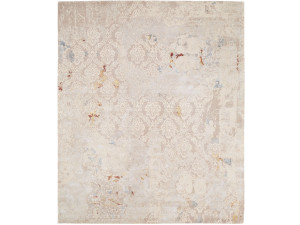 Прямоугольный ковер ручной работы из шерсти и шелка