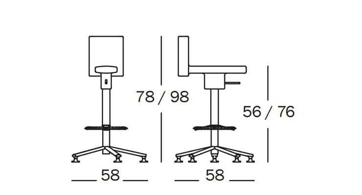 Регулируемая высота поворотный офисный стул для чертежника Magis 360° ARCH-00018096 - Вид №2
