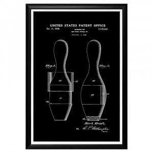 896521287_1818 Арт-постер «Патент на кеглю для боулинга, 1938» Object Desire