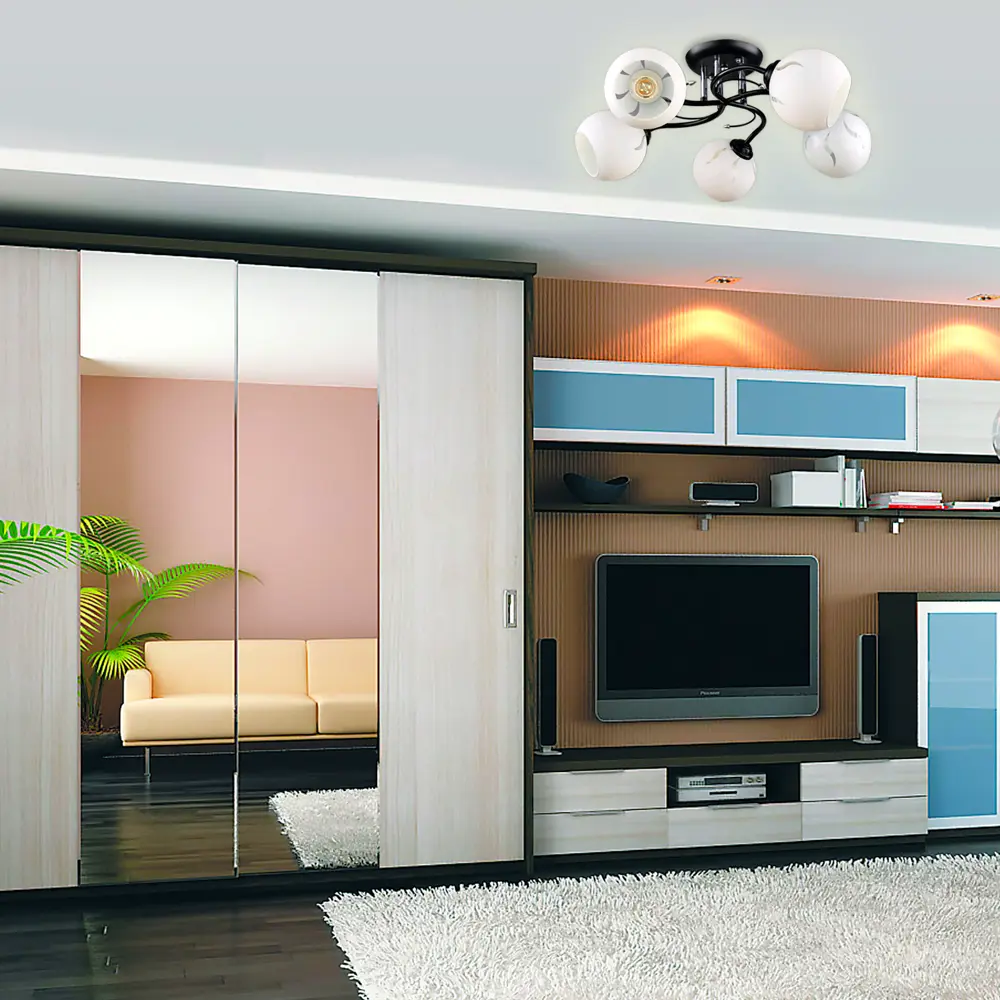 Люстра потолочная Рассвет 5 ламп 15 м² цвет белый КЛЮЧНИК STLM-2094610 - Вид №8