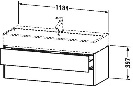 XS419703838 XSquare Тумбочка подвесная Доломитово-серый глянцевый лак Duravit - Вид №1