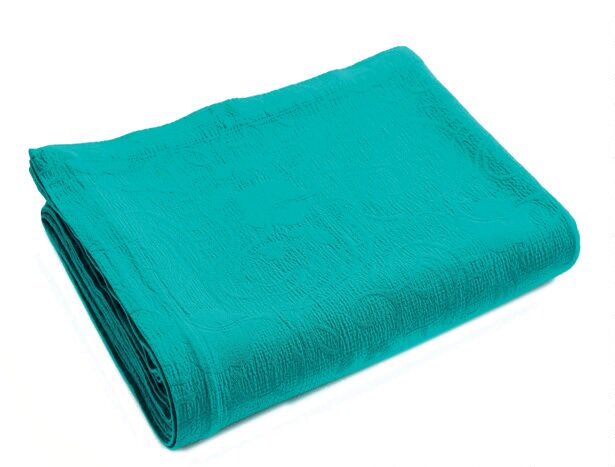 KER_T_240 покрывало бирюзовый 240/260 хлопок, 400 г/м2 Blanc des Vosges Santreyd 