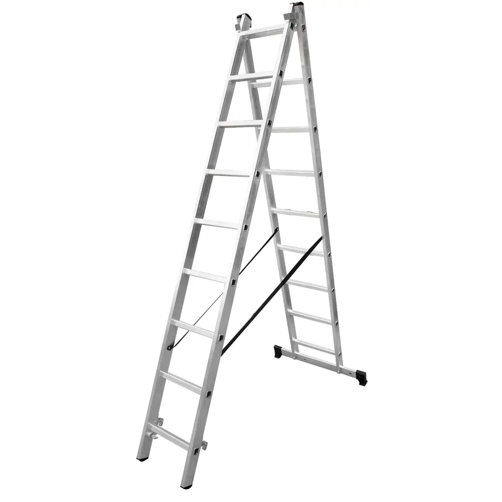 Лестница раскладная 2-секционная Standers до 3.97 м 9 ступеней 82672343 STLM-2006687 