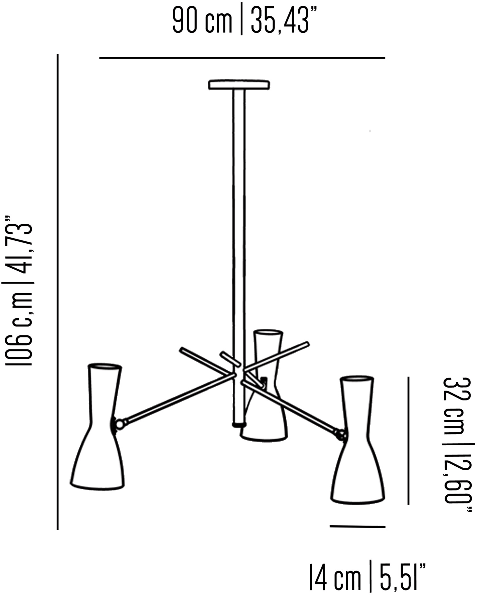Il Bronzetto Регулируемая люстра из латуни Wormhole Wormhole 08 - Вид №1