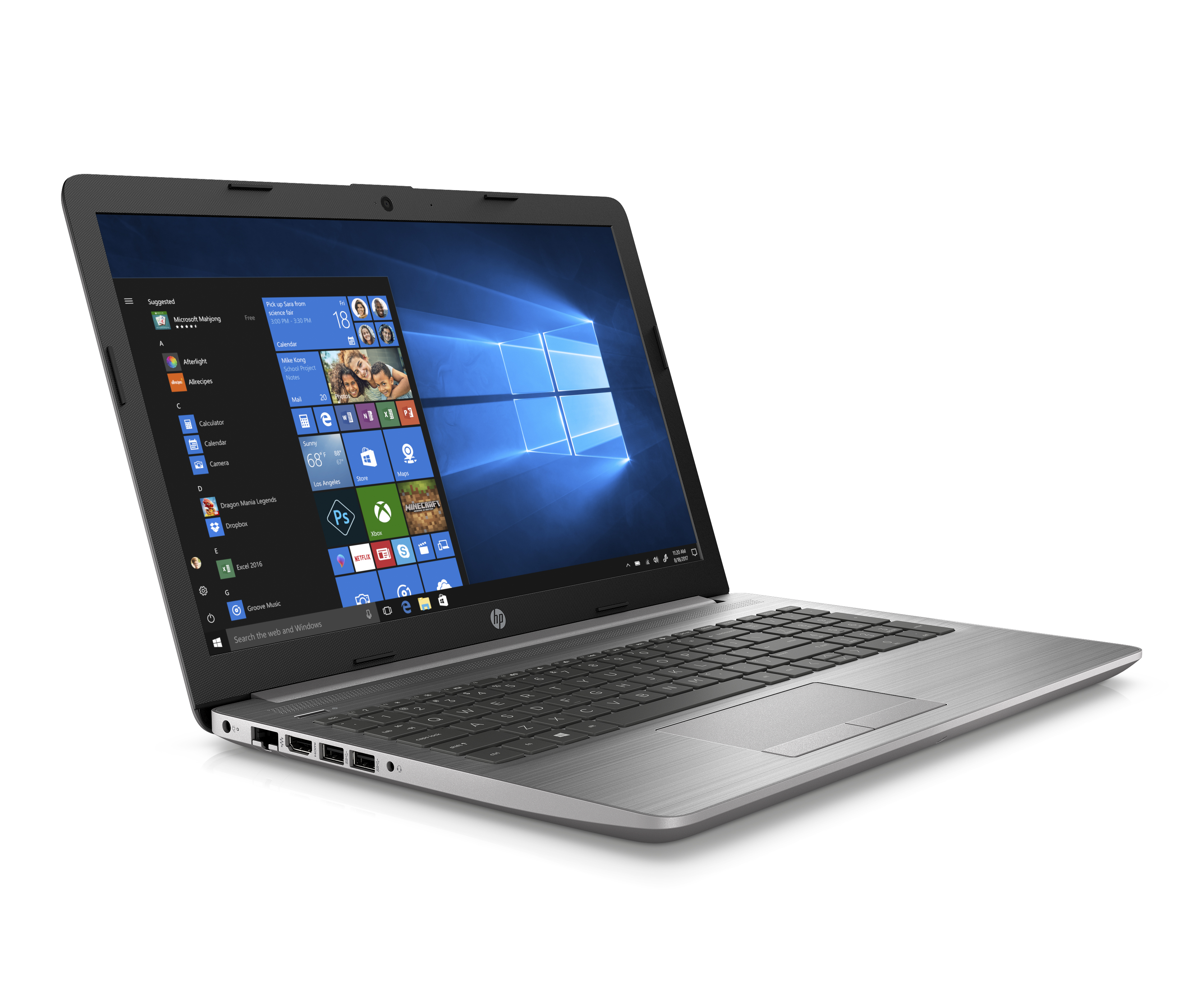 6EC12EA#ACB 250 g7 15.6"(1920x1080)/intel core i7 8565u(1.8ghz)/8192mb/256ssdgb/dvdrw/int:intel uhd graphics 620/41whr/war 1y/1.78kg/asteroid silver/w10pro HP Santreyd  - Вид №1
