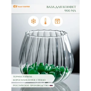 91540351 Конфетница Завод Элетех 4840900105 13x11.50x13 см стекло цвет прозрачный STLM-1526864