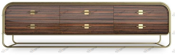 Porustudio Комод из черного дерева с ящиками sun-id-1481401